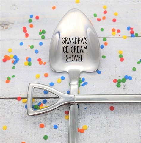 Grandpas Ice Cream Shovel Spoon Birthday Fathers Etsy