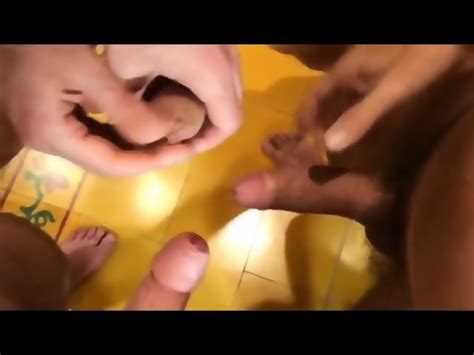 Three Amateur Studs Masturbate Together