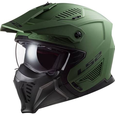 LS2 Drifter Open Face Helmet | Matte Green Helmet