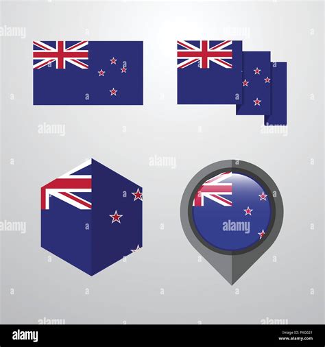 New Zealand flag design set vector Stock Vector Image & Art - Alamy