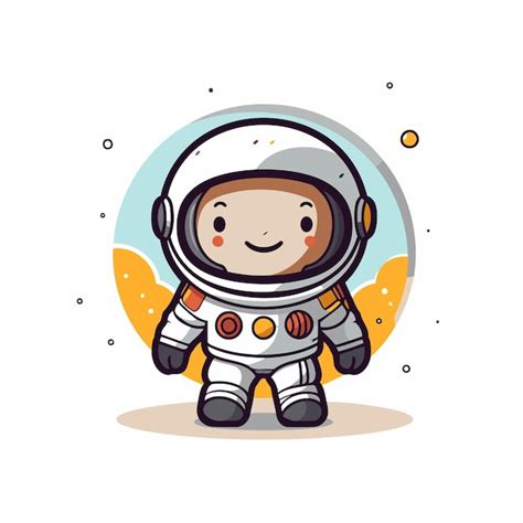 Premium Vector Cute Astronaut In Space Suit Vector Illustration On