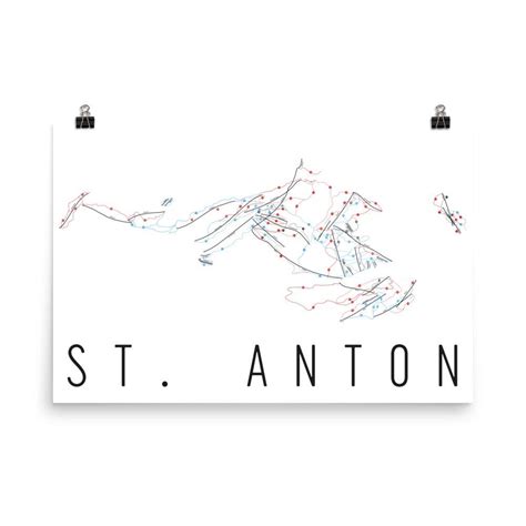 St. Anton Ski Map Art, St. Anton Austria, St. Anton Trail Map, St ...