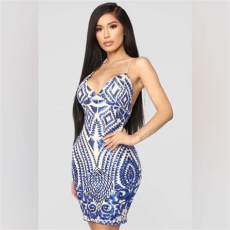 Nude And Blue Sequin Strappy Mini Dress With Cross Ba Gem