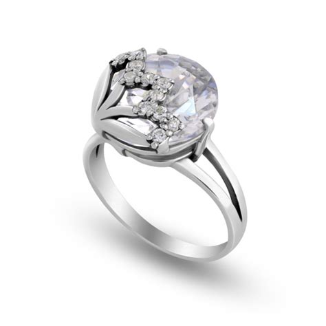 Серебряный каприз, кольцо женское с большим камнем, серебро 925 ...
