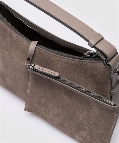 Brunello Cucinelli Gray Suede Hobo Bag With Monil Chain Mbdld2546