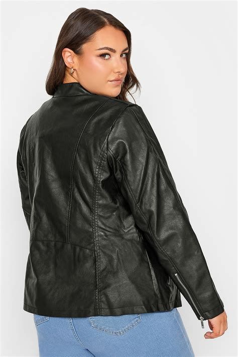 Plus Size Black Faux Leather Jacket Yours Clothing