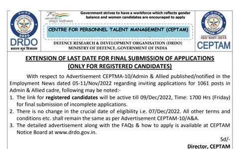 Drdo Recruitment Ceptam Admin Allied Cadre Vacancy