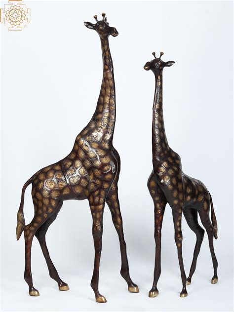 53 Pair Of Giraffe Statues In Brass The Tallest Animal On Earth