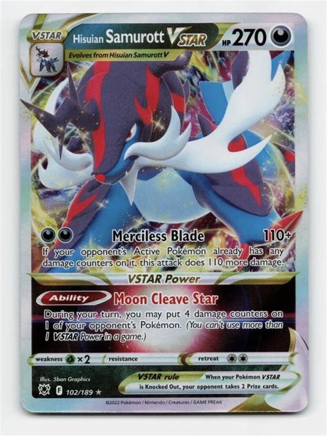 Hisuian Samurott Vstar 102189 Ultra Rare Astral Radiance Pokemon Nm Ebay