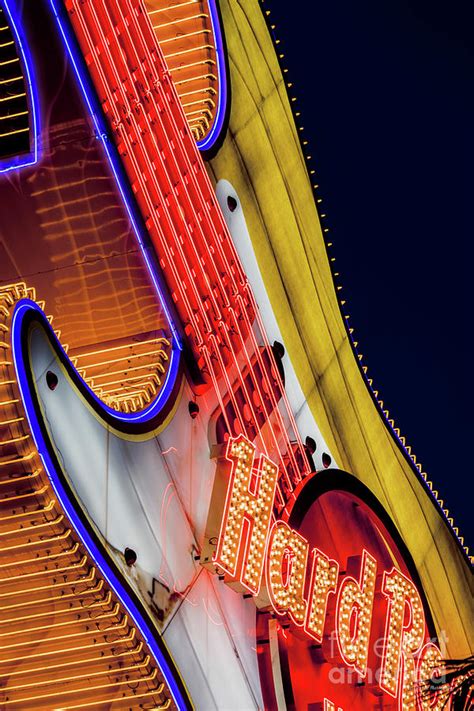 Hard Rock Casino Guitar at Night Macro Portrait Photograph by Aloha Art - Fine Art America