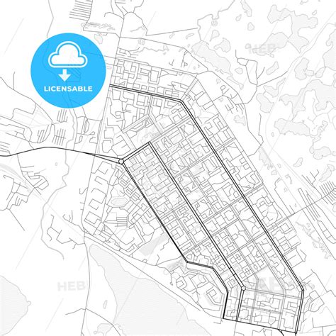 Vector PDF map of Norilsk, Russia - HEBSTREITS