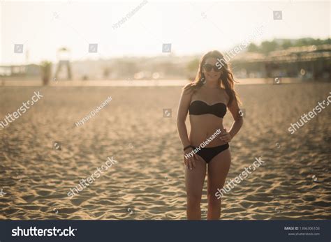 Sexy Lady Bikini Sunbathing On Sandy Stock Photo 1396306103 Shutterstock