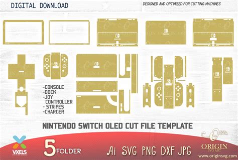 Nintendo Switch Oled Skin Vector Cricut And Cut File Template Origin