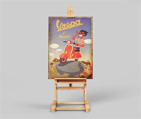 Vintage Style Luca Inspired Vespa E Libertà Screen Replica A4 A3 A2 Art ...