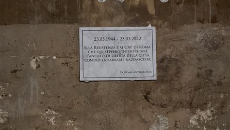 Via Rasella Dopo Le Frasi Shock Di La Russa Sul Palazzo Una Targa Con