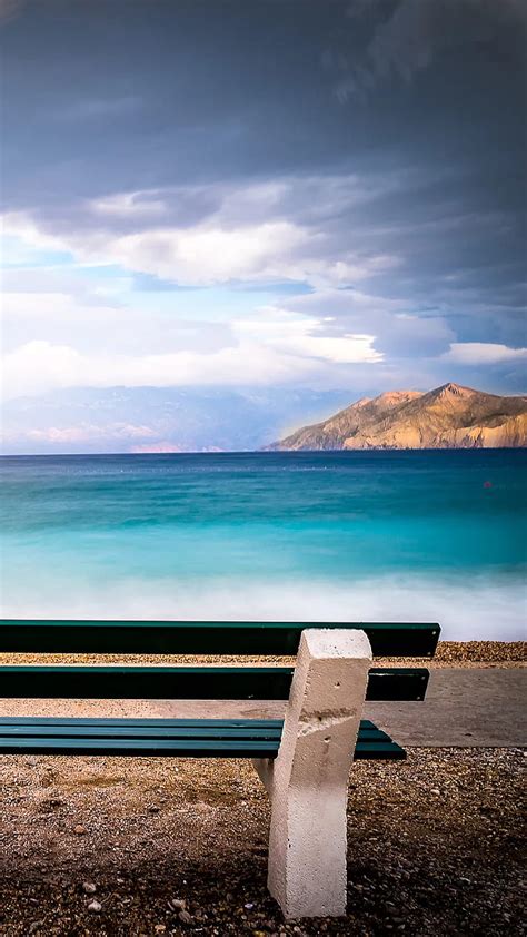 1080p Free Download Bench Nature Sea Sand Beach View Relax Hd