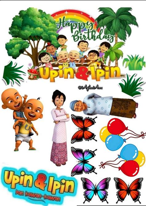 Topper Upin Ipin Ulang Tahun Gambar Karakter