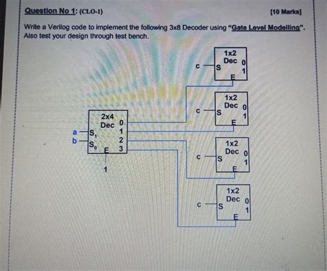 Solved Question No Clo Marks Write A Verilog Chegg