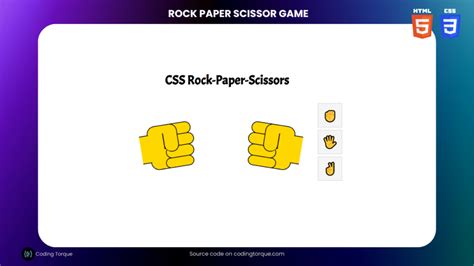 Rock Paper Scissor Game Using Html And Css Only Coding Torque