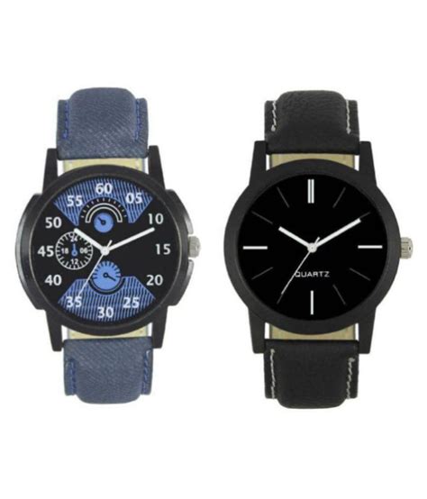 Klassy Collection Lorem New Fashion 002-005 Fast Selling 2 Combo Branded Leather Analog Watch ...