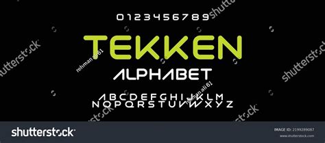 Tekken Sports Minimal Tech Font Letter Stock Vector Royalty Free