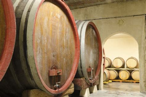 Old Wine Barrels In A Cellar Stock Photo Image Of Wine Barrel 65475552