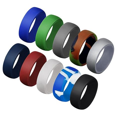 10 Pieces 87 Mm Wide Silicone Rubber Wedding Bands Men