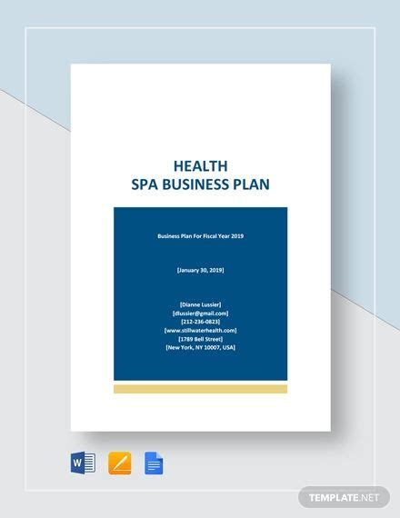 Health Spa Business Plan Template Google Docs Word Apple Pages