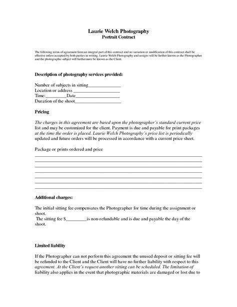 Portrait Contract Template