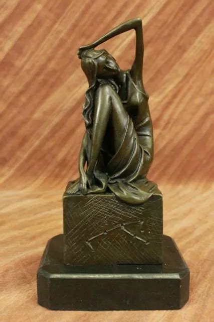 Bronzo Art Nouveau Statua Scultura Statuina Nude Girl Seduto Da Jean Patoue Eur Picclick It
