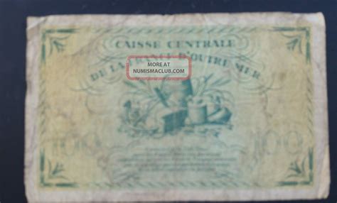 1944 100 Franc Caisse Centrale De La France D Outre Mer Martinique