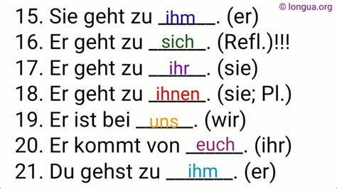 Pronomen Und Pr Positionen Zu Mir Dir Ihm Ihr Uns Euch Ihnen Bei Zu