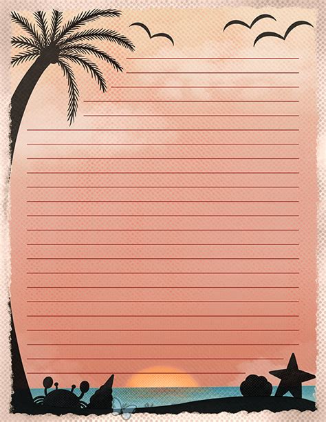 Printable Summer Silhouette Stationery