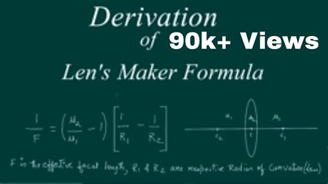 Derivation Of Lens Maker Formula Youtube