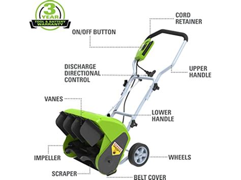 Greenworks 10 Amp 16" Corded Electric Snow Blower