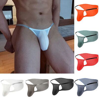 Sexy Mens Mesh Low Rise Bikini Thong G String Briefs Tanga Underwear