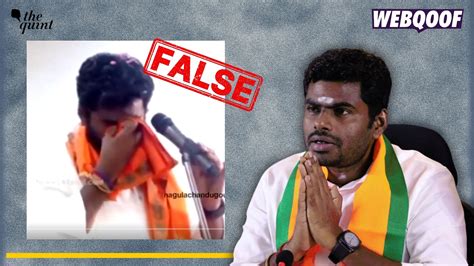 Fact-check: Old Video of K Annamalai Falsely Shared as Him Crying Over ...