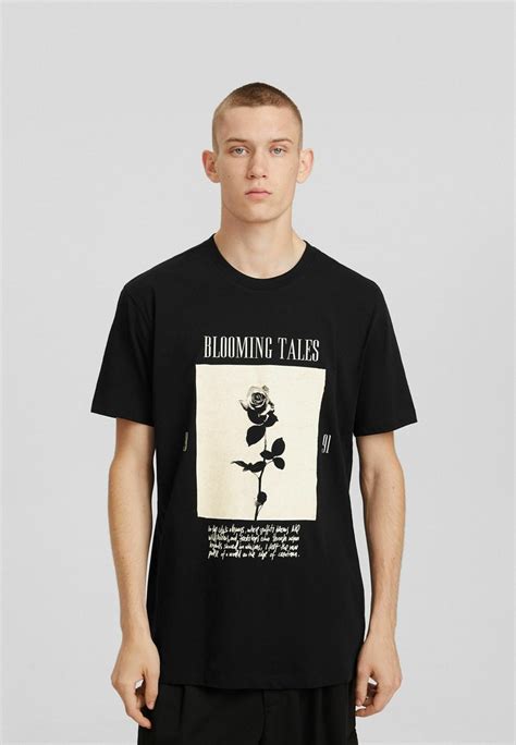 Bershka Printtipaita Black Musta Zalando Fi