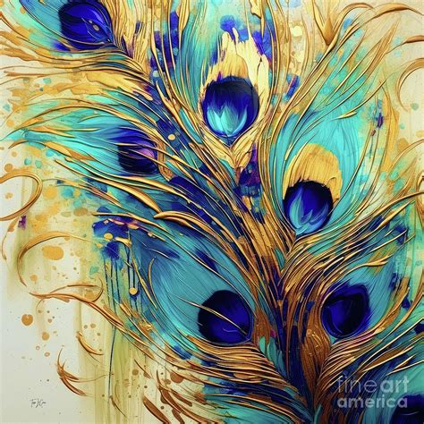 Golden Peacock Feathers by Tina LeCour