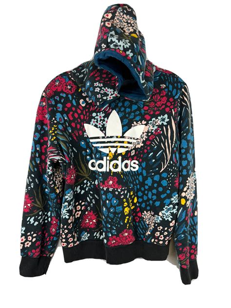 Adidas Originals Trefoil Floral Flower Print Hoodie S… Gem