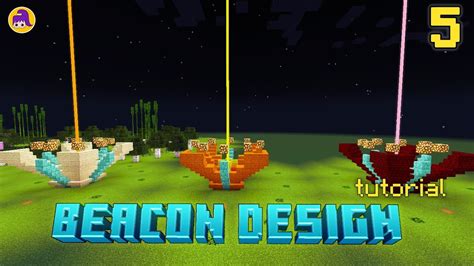 5 Beacon Design Ideas Minecraft Tutorial Youtube