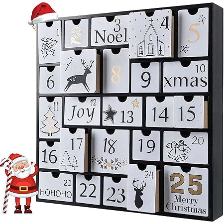 Amazon Sunnyglade Christmas Wooden Advent Calendar With Drawers 24