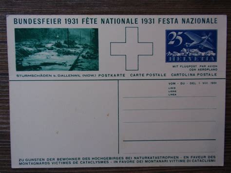 Postkarte Bundesfeier 1931 Kaufen Auf Ricardo