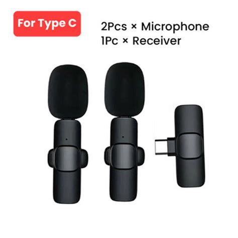 Lavalier Wireless Microphone Audio Video Recording Mini Mic For Android/iphone 2 mic+ 1 receiver ...