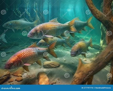 Group of Fish in Natural Habitat (generative AI Stock Illustration - Illustration of water ...