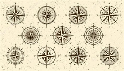 Vintage Marine Wind Rose Carta N Utica Br Jula De Navegaci N