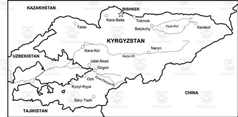 Kyrgyzstan Map Resources by Teach Simple