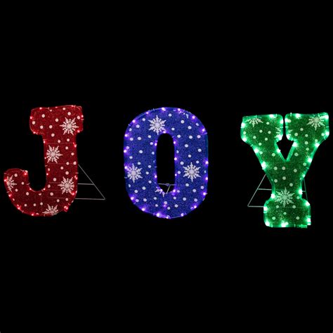 14" LED Lighted Traditional Colored 'Joy' Outdoor Christmas Decoration | Christmas Central