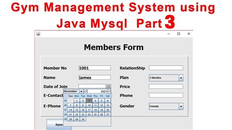 Gym Management System Using Java Mysql Part 3 YouTube