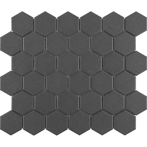 Satori Carbon Matte 12 In X 12 In Unglazed Porcelain Hexagon Floor And Wall Tile In The Tile